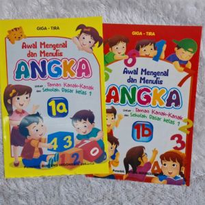 Awal Mengenal Dan Menulis Angka 1a & 1b ( Buku tk panjang polos )