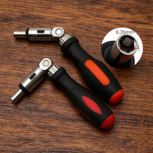 Multifunction Ratchet Screwdriver 180 Degree Angle Adjustable Two Way Rotation 14 Inch Quick Release for Tight Space Work