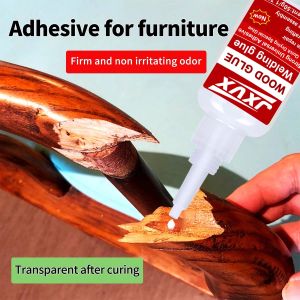JXVX Wood Glue with 2 Precision Applicators - Fast Curing Super Glue for Woodworking Furniture Repair & Crafts - Strong & Clear