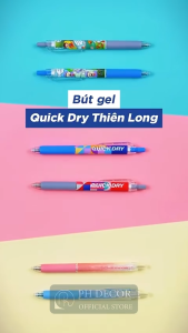 Bút Gel-033/V2 Thiên Long Quick Dry Mực Xanh Khô Siêu Nhanh Họa Tiết Thời Trang