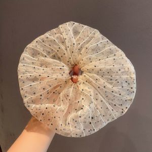 Korean Polka Dot Ogeesha Womens Hair Ties Fluffy Bun Headbands High End Feeling Hair Accessories Elegant Bowknot Hair Bands