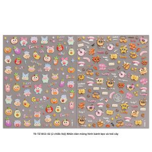 2 Chiếc Hoạt Hình Bánh Quy Trái Cây Dập Nổi Móng Tay Nghệ Thuật Dán DIY Dễ Dàng Áp Dụng Nghệ Thuật Đề Can Chất Liệu PET Quà Tặng