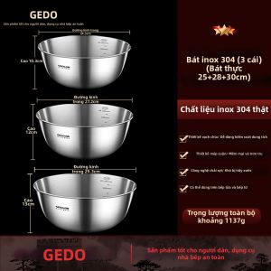 GEDO | Bộ thau inox 304 dày dặn
