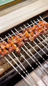 AURORA Alat tusuk sate Stainless Untuk Ayam Sosis Daging Sate Steak Barbekyu BBQ 1PCS