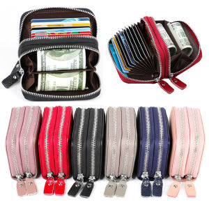 Women Men Double Layer Credit Card HolderSmall Rfid Blocking Cards Coin Wallet