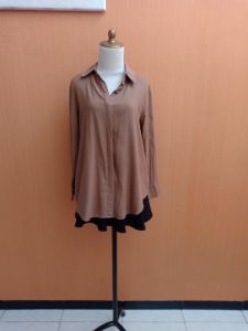 atasan kemeja wanita coksu RADWAH cewek M L XL lengan panjang MEWAH oversized jumbo