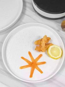 Luxury Melamine Dinner Plate Western Restaurant Pasta Plate High End Stone Texture Steak Plate Hotel Personalized Commercial