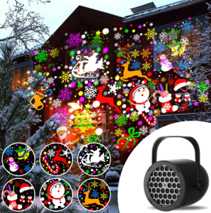 LED Halloween Christmas Pattern Projection Light USB 5V Party Decorative Lamp Pumpkin Ghost Snowflake Rotating Projector Lamp