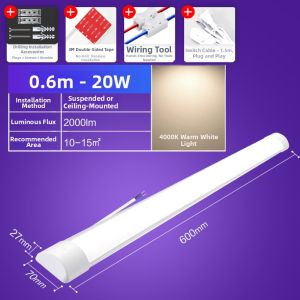 Philips | Integrated Long LED Tube Mirror Lighting No-drilling Ceiling Installation
