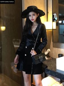 Spring & Autumn 2025 Women's Elegant Velvet V-neck Dress: A Comprehensive Guide