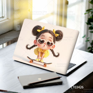2 Pieces/pack Aesthetic Pink Cartoon Character Laptop Wrap Removable Laptops Keyboard Skin Sticker Notebook Art Mural Decals