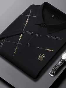 Áo Thun Nam Cổ Polo in Họa Tiết Dáng Rộng Mùa Hè Thường Ngày Thoáng Khí Dài Tay Thường Thời Trang Công Sở