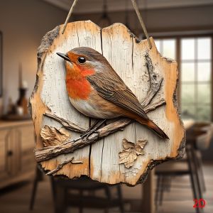 Vintage 2D Sparrow Bird Wooden Signage 8in Farmhouse Wall Decoration Garden Flower Bird Market Porch Home Photo Background