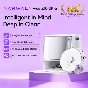 Narwal Freo Z10 Ultra Robot Vacuum mop Cleaner | Dual RGB Cameras | Whisper- Quiet | Self-Cleaning&Drying | Adaptive Hot Mop Washing | ZeroTangle Pet Hair