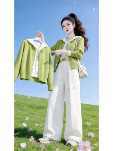 Shalldoer | Hooded Patchwork French Style Soft Knit Cardigan Women