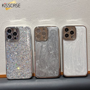 Kisscase mạ kim tuyến Epoxy Trường Hợp Đối Với Iphone15 14 Pro Max Cộng Với 13 12 11 Bling siêu mỏng Chống Sốc Bìa Đối Với iPhone 15Promax