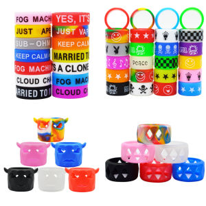 Multi-style 22mm Silicone Band Anti Slip Ring Printed Bull Head Diamond Hollow Decorative Protective Sleeve for Home Hardware