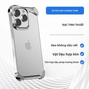 Ốp Điện Thoại Cản Kim Loại Không Đều Cho iPhone 16/15/14/13 Pro Max Plus Vỏ Làm Mát Chống Sốc Bằng Nhôm Thiết Kế Hình Học