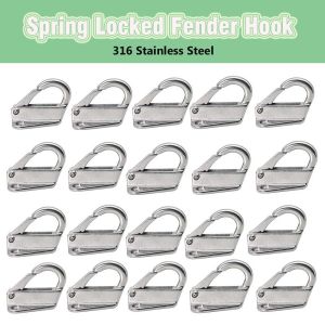 316 Stainless Steel Fender Hook Spring Hook Boats Snap Attach Rope Heavy Duty Fending Buckle Type Hanger Clip Marine Accessories