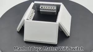 MANHOT Matter WiFi Smart Switch Neutral Wire Optional Switch US Standard Switch Push Button Light Switch Work With Tuya Alexa