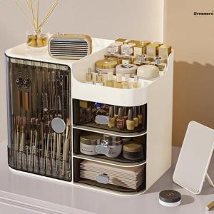 Large Capacity Cosmetic Storage Box Drawer Type Desktop Dustproof Organizer for Makeup Desk Skincare Products Arrangement