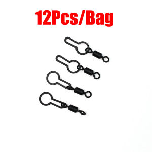 Topranc Carp Fishing Swivel Connectors Black Quick Link Clips for Carp Rig and Bait Presentation Tackle