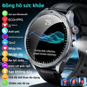 Đồng Hồ Thông Minh Theo Dõi Sức Khỏe ECG+PPG Mới Năm 2025 Dành Cho Nam Giới Phân Tích Axit Uric Oxy Máu Gọi Bluetooth Theo Dõi Thể Dục Giám Sát Giấc Ngủ