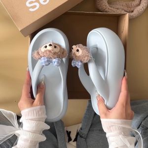 Dép Đế Dày Đế Mềm Chống Trượt Mùa Hè Cho Nữ Dép Đế Mềm Đế Cao 6cm Dễ Thương Đi Biển Thường Ngày EVA