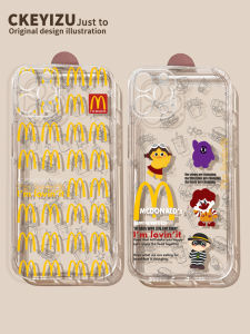 Ultra-Thin Transparent Silicone Phone Case for 14Promax 15 16 Cute Cartoon 13Plus Full Cover 12Mini Protective Shell