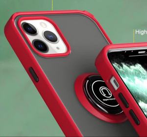 For ZTE Axon 60 Lite Case Metal Ring Holder Shockproof Silicone Bumper Matte Back Cover Hard Matte Case for ZTE Axon 60 Lite 4G