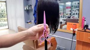Barber Cutting Scissors Japan Stainless 5.5" Pink Hair Scissors Barber Hair Thinning Cutting Professional Barber Scissors C1013
