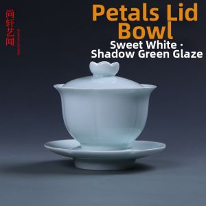 Dehua White Porcelain Shadow Blue Glaze Tea Bowl Not Hot to the Touch