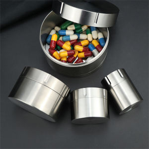 Mini Titanium Alloy Waterproof Moisture Proof Portable Medicine Box Large Capacity Storage Jar for Snacks Tea Leaves
