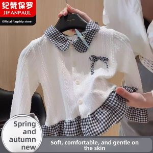 JIFANPAUL | Girls Fashion Long Sleeve Autumn Winter Blouse with Ruffles and Plaid