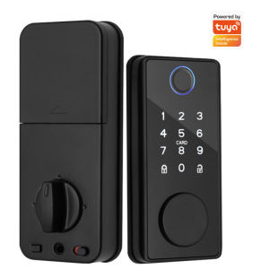 Wooden Door Lock Password Fingerprint Bluetooth Electronic Lock Mechanical Key Automatic Lock App Digital Lock Support Tuya App