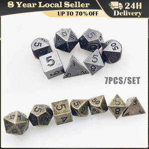 7pcs PCS/Set Metal Mini Archaized Board Game Dice Set Polyhedral Table Game Dice Role-Playing RPG Dice Set Table Games Dice