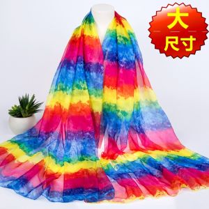 Graduated Color Red Silk Scarf Women Long Large Print Travel Photography Beach Shawl Warm Autumn Winter Fashion Korean Style