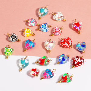 Red Love Necklace Bracelet Pendant Couple Accessories Handmade Diy 3d Heart Charms For Jewelry Making Good Luck Charm Wholesale