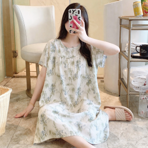 KASIHAN | Summer Lightweight Plus Size Cotton Silk Loose Home Dress Wearable Outdoors