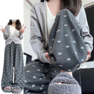Butterfly Knot Print Yamamoto Pants Womens Spring Autumn 2024 New Lazy Versatile Casual High Waist Slim Wide Leg Pants