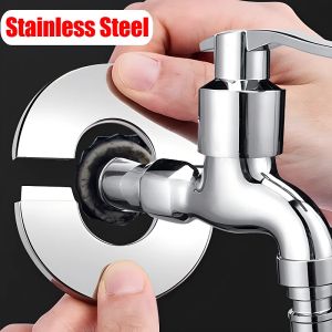 6PCS Stainless Steel Water Pipe Wall Covers Bathroom Faucet Decorative Cover Chrome Finish Beautify Pipes Wall Hole Bathroom Decor