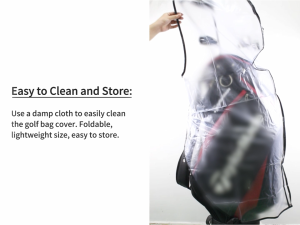 Scott Edward Golf Bag Rain Cover Transparent Waterproof PVC Golf Bag Clear Rain Cover Protection Cover for Golf Push Carts Anti-dust Club Bags Raincoat for Golfer