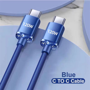 120W PD Type C to C Cable 1M/1.5M/2M Quick Charge Cord USB C Phone Data Cable Fast Charging For iPhone 17 Xiaomi Samsung Huawei