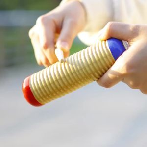 IRIN | IRIN Orff Sand Cylinder Scraping Cylinder Red and Blue Solid Wood Percussion Instruments Childrens Music Early Education
