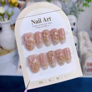 Handmade Detachable Nail Art Summer Graffiti High-End Elegant White Enhancing Wearable Nails Fashionable Lightweight