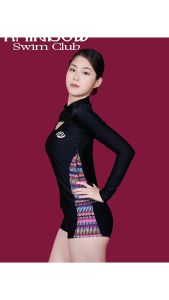 Rainbow Two Rash Guard Terno Swimwear Long Sleeve womens two-piece Swimsuit Look slimmer Fashion Summer Beach Wear