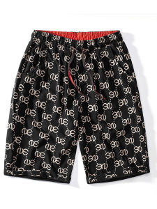 กางเกงขาสั้นชายเอวกลางทรงหลวมสำหรับฤดูร้อนปี 2024 กางเกงขาสั้นชายไซส์ใหญ่ ทรงตรง แห้งเร็ว สไตล์ชายหาด ผ้าฝ้ายผสม