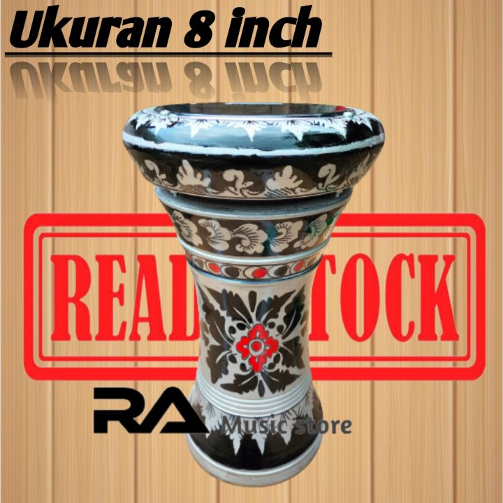 Darbuka kayu atau Dumbuk 8 inch silver hitam Lazada Indonesia