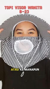 RUIMO Topi Series B-23 Topi Kebun Visor Lipat Motif Hati Love Wanita Premium Quality Import