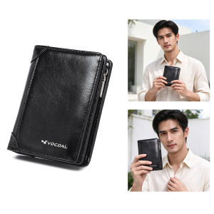MENSPE Fashion Short Wallet RFID Anti Theft Brush Retro Wallet Business Wallet PU Wallet Multi-Card Position Wallets Travel Purses Zipper Coin Pouch ID Credit Cards Holders